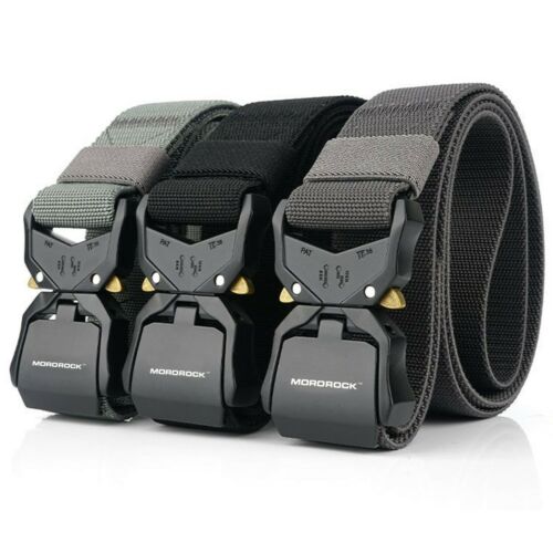 Military Tactical Belt for Men, Heavy Duty Web Metal Alloy Belts with Quick Release Buckle