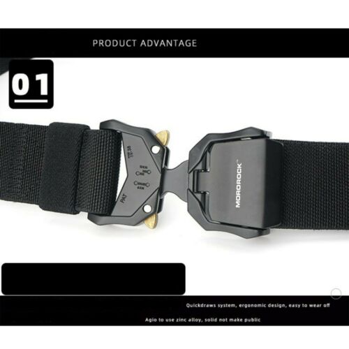 Military Tactical Belt for Men, Heavy Duty Web Metal Alloy Belts with Quick Release Buckle