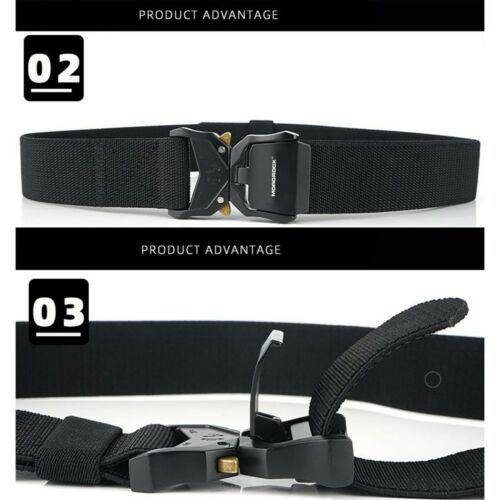 Military Tactical Belt for Men, Heavy Duty Web Metal Alloy Belts with Quick Release Buckle