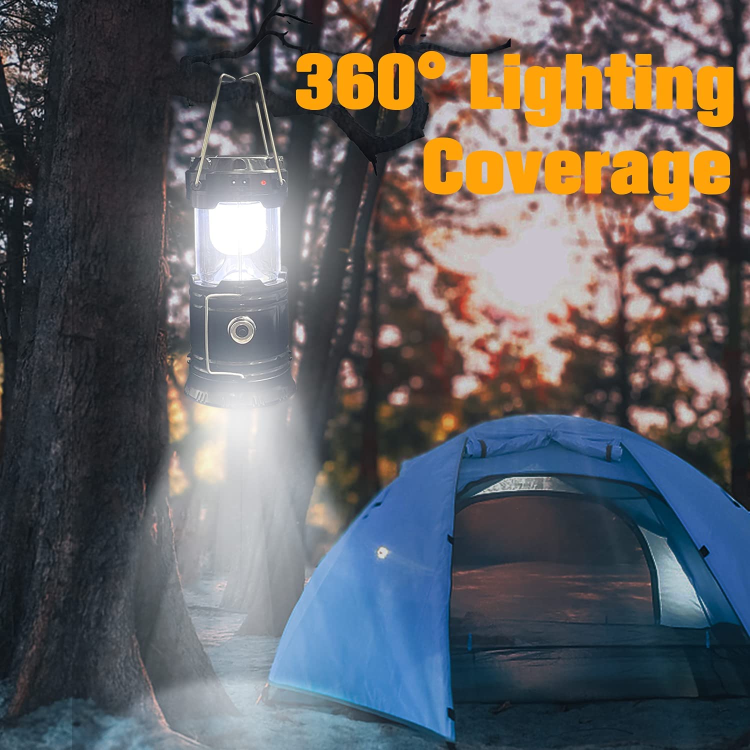 Camping Lantern - Rechargeable LED Lantern for Camping, Emergency, Hurricane and Survival Kits