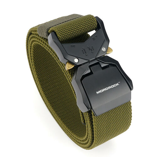 Military Tactical Belt for Men, Heavy Duty Web Metal Alloy Belts with Quick Release Buckle